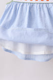 Blue Pumpkin Embroidery jacquard Ruffle Shorts Set