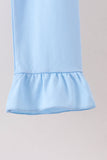 Blue Pumpkin Embroidery Ruffle Pants Set