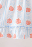 Blue Pumpkin Embroidery Ruffle Dress