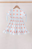 Blue Pumpkin Embroidery Ruffle Dress