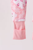 Pink Floral Bamboo Zipper Romper