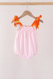 Pink Gingham Candy Corn Bubble