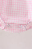 Pink Gingham Candy Corn Bubble