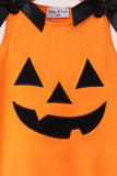 Orange Jack-O-Lantern  Applique Bow Bubble