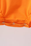 Orange Jack-O-Lantern  Applique Bow Bubble