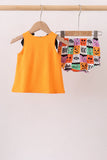 Orange Jack-O-Lantern  Applique Bow Bloomer Set