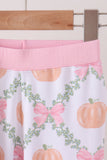 Pink Pumpkin Bow Bmaboo Pants Set