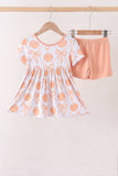 Coral Pumpkin Bow Bamboo Set