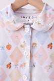 Blue Chicken Bow Bamboo Pajama Pants Set