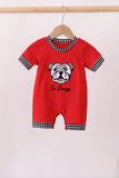 Red Georgia Go Dawgs Applique Romper