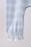 Blue Farm Embroidery Gingham Romper