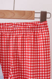 Blue Farm Embroidery Gingham Pants Set
