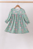 Sage Bow Ruffle Dress