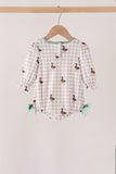 Green Duck Ruffle Gingham Bubble