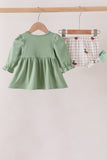 Green Duck guack guack Ruffle Gingham Bloomer Set