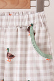 Green Duck uack guack Embroidery Gingham Pants set