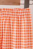 Sage pumpkin embroidery gingham pants set