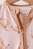 Khaki western boots bamboo zipper romper