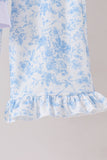Blue floral print mom&me pants set