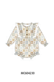Khaki farm checkered ruffle bubble