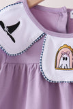 Purple spooky embroidery pants set