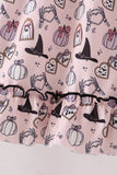 Pink Spooky print ruffle dress