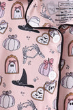 Pink Spooky print bamboo pajama set