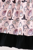 Pink Spooky print ruffle dress