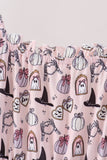 Pink Spooky print ruffle tiered mom dress
