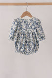 Vintage Floral Smocked Ruffle Bubble