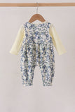 Vintage Floral Smocked Ruffle Romper Set