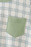 Sage plaid pocket bubble
