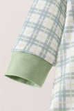 Sage plaid pocket bubble