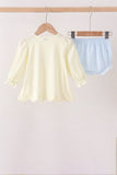 Beige goose embroidery bloomer set