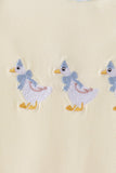 Beige goose embroidery romper