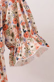 Coral floral tiered mom dress