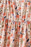 Coral floral tiered mom dress
