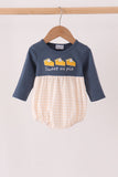 Navy sweet as pie embroidery gingham bubble