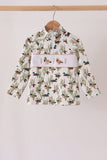 Duck embroidery half-zip pullover