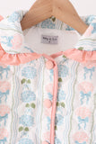 Blue hydrangea ruffle jacket