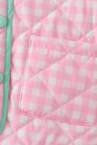 Pink hydrangea gingham ruffle jacket