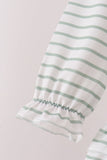Red gingerbread house applique stripe ruffle pants set