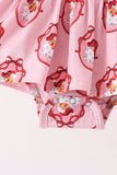 Pink santa claus bamboo ruffle bubble