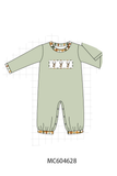 Sage deer embroidery romper
