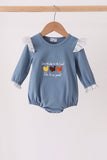 Teal turkey french knot ruffle bubble