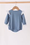 Teal turkey french knot ruffle bubble