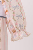 Pumpkin Pie Bow Embroidery Ruffle Bubble