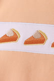 Pumpkin Pie Bow Embroidery Gingham Pants Set