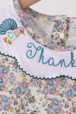 Blue turkey embroidery dress