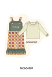 Green Pumpkin Embroidery 2cp jumpsuit set